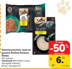 Carrefour Gamma pouches, soep en gamma Perfect Portions Sheba aanbieding