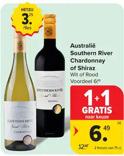 Carrefour Australië Southern River Chardonnay of Shiraz aanbieding