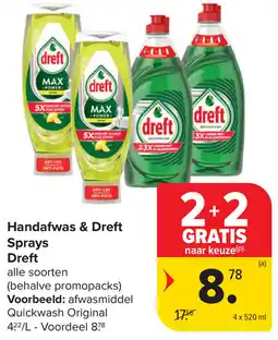 Carrefour Handafwas & Dreft Sprays Dreft aanbieding