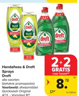 Carrefour Handafwas & Dreft Sprays Dreft aanbieding