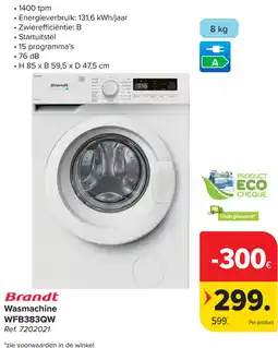 Carrefour Brandt Wasmachine aanbieding