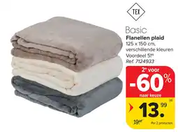 Carrefour Basic Flanellen plaid aanbieding