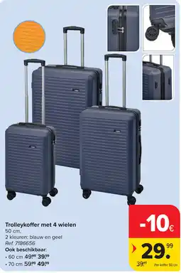 Carrefour Trolleykoffer met 4 wielen aanbieding