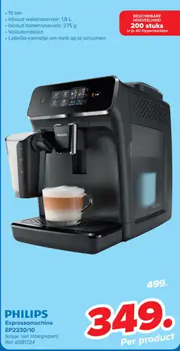 Carrefour Philips Espressomachine EP2230/10 aanbieding