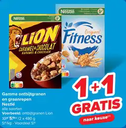 Carrefour Gamma ontbijtgranen en graanrepen Nestlé aanbieding