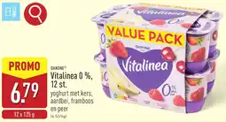 ALDI Danone Vitalinea 0%, C yoghurt met kers, aardbei, framboos en peer aanbieding