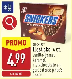 ALDI Snickers IJssticks aanbieding