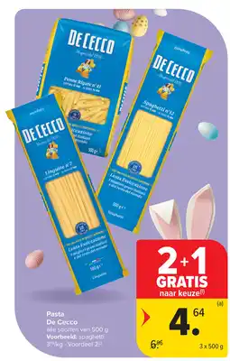 Carrefour De Cecco Pasta aanbieding