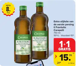 Carrefour Carapelli Extra olijfolie van de eerste persing Il Frantolio aanbieding