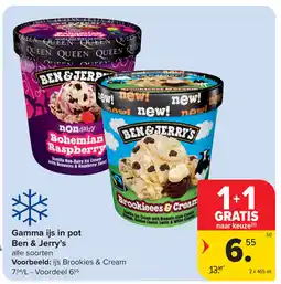 Carrefour Ben & Jerry's Gamma ijs in pot aanbieding