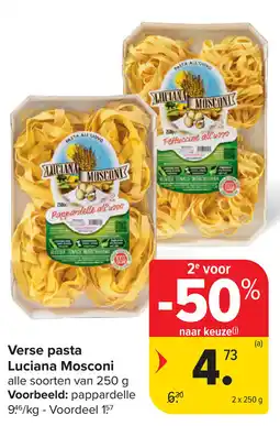 Carrefour Verse pasta Luciana Mosconi aanbieding