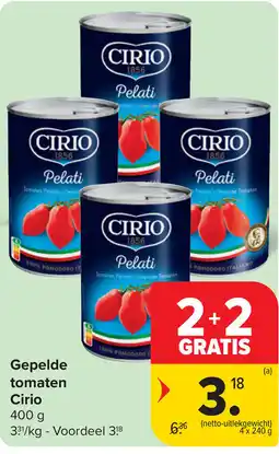 Carrefour Gepelde tomaten Cirio aanbieding