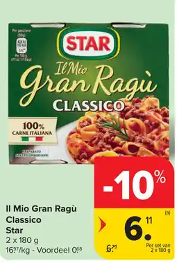 Carrefour Iio Gran Ragù Classico Star aanbieding