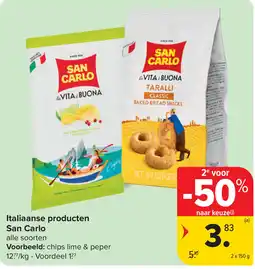 Carrefour Italiaanse producten San Carlo aanbieding