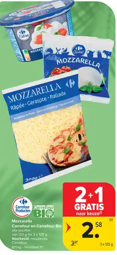 Carrefour Mozzarella Bio Carrefour en Carrefour Bio aanbieding