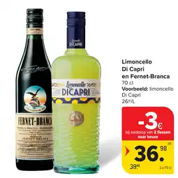 Carrefour Limoncello Di Capri en Fernet-Branca aanbieding