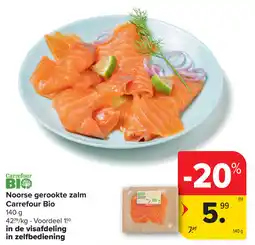 Carrefour Noorse gerookte zalm Carrefour Bio aanbieding