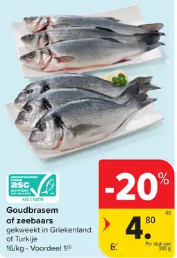 Carrefour Goudbrasem of zeebaars aanbieding