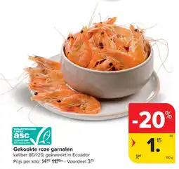 Carrefour Gekookte roze garnalen aanbieding