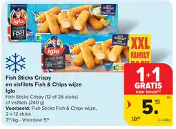 Carrefour Iglo Fish Sticks Crispy aanbieding