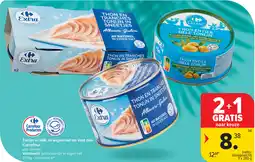 Carrefour Tonijn in blik, in eigen nat en met olie Carrefour aanbieding