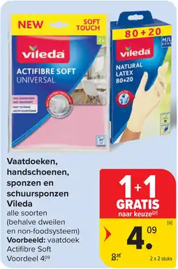 Carrefour Vaatdoeken, handschoenen, sponzen en schuursponzen Vileda aanbieding