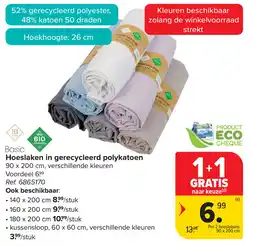 Carrefour Hoeslaken in gerecycleerd polykatoen aanbieding