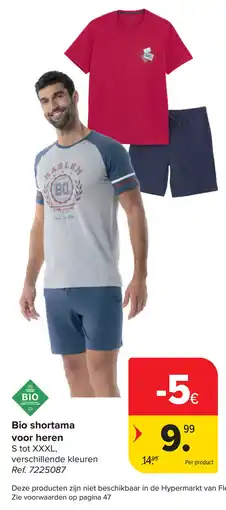 Carrefour Bio shortama voor heren aanbieding