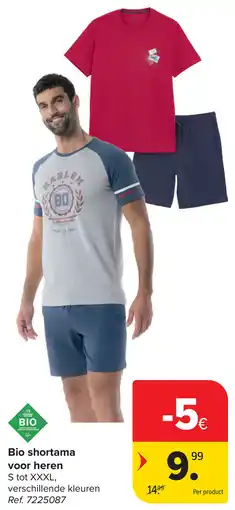 Carrefour Bio Shortama voor Heren aanbieding