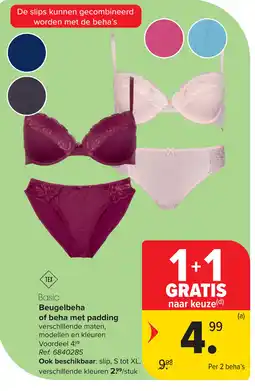 Carrefour Basic Beugelbeha of beha met padding aanbieding