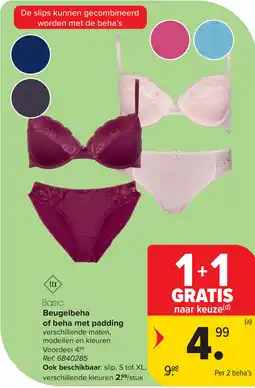 Carrefour Basic Beugelbeha of beha met padding aanbieding