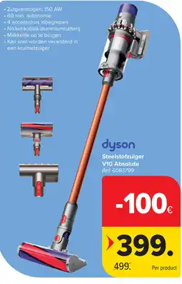 Carrefour FF dyson Steelstofzuiger V10 Absolute aanbieding