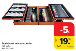Carrefour Schilderset in houten koffer aanbieding