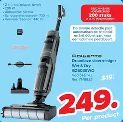 Carrefour Royenta Draadloze vloerreiniger Wet & Dry GZso3sWO aanbieding