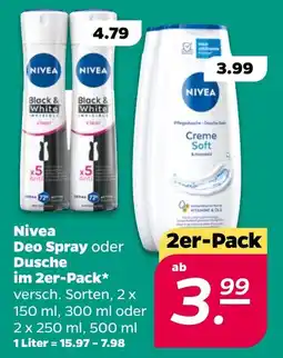Delhaize Nivea Deo Spray ou Dusche im 2er-Pack aanbieding