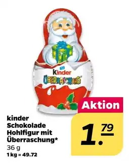 Delhaize Kinder Schokolade Hohlfigur mit Überraschung aanbieding