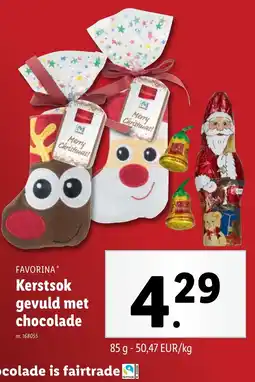 Lidl Favorina Kerstsok Gevuld met Chocolade aanbieding