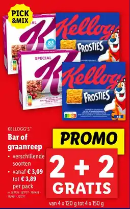 Lidl Kellogg's Bar of Graanreep aanbieding