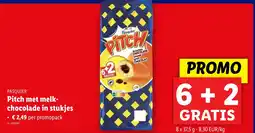 Lidl Pasquier Pitch met melk chocolade in stukjes aanbieding