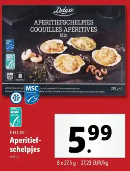Lidl Deluxe Aperitief Schelpjes aanbieding