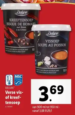Lidl Deluxe Verse vis of kreeftensoep aanbieding