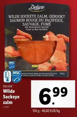 Lidl Deluxe Wilde Sockeye zalm aanbieding