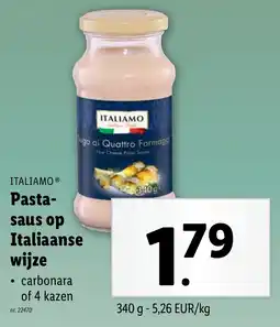 Lidl Italiamo Pasta saus op Italiaanse wijze aanbieding