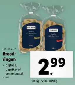 Lidl Italiamo Broodringen aanbieding