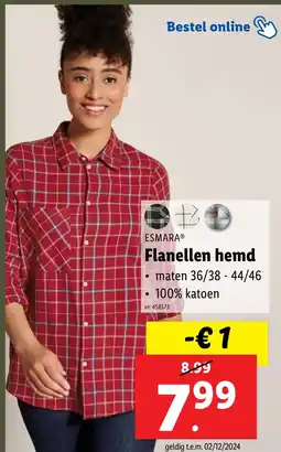 Lidl Esmara Flanellen Hemd aanbieding