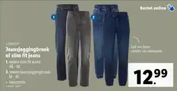 Lidl Livergy Jeansjoggingbroek of Slim Fit Jeans aanbieding