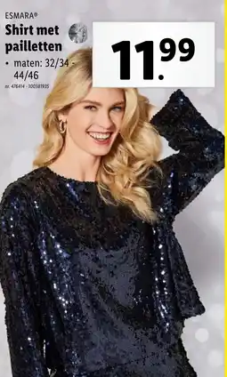 Lidl Esmara Shirt met Pailletten aanbieding