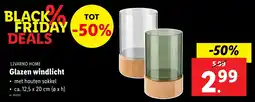 Lidl Livarno home Glazen windlicht aanbieding