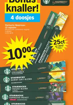 Albert Heijn Starbucks Nespresso 10 capsules aanbieding