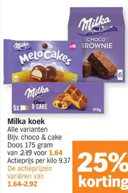 Albert Heijn Milka koek aanbieding